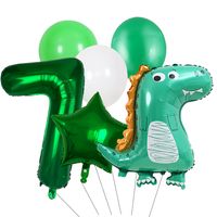 Aluminum Film Latex Combination 32-inch Green Digital Dinosaur Balloon Background Decoration sku image 8