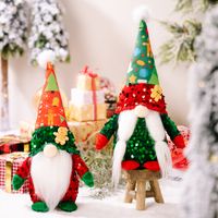 Cute Gingerbread Man Printed Hat Sequined Rudolf Doll Christmas Decorations main image 1