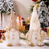 Cute Long Beard Plush Bonnet Crutch Rudolf Doll Christmas Decorations main image 3