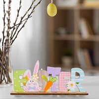 Easter Rabbit Letter Wood Decorations Party Party Supplies main image 3
