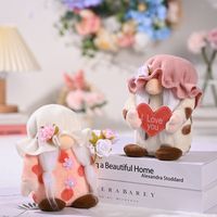 Cute Holding Heart Bouquet Faceless Doll Mother's Day Decoration main image 2