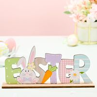 Easter Rabbit Letter Wood Decorations Party Party Supplies sku image 1