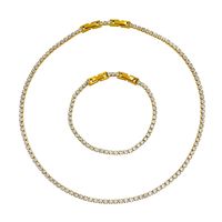 Fashion Geometric Stainless Steel Plating Zircon Bracelets Necklace main image 4