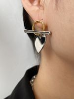 Fashion Heart Shape Plating Chain Copper Earrings main image 5