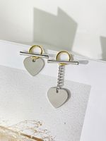 Fashion Heart Shape Plating Chain Copper Earrings main image 1