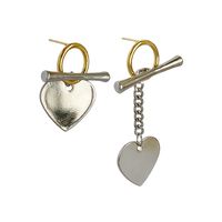 Fashion Heart Shape Plating Chain Copper Earrings main image 4