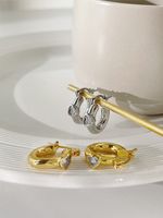 Fashion Heart Shape Copper Plating Zircon Earrings main image 1