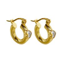 Fashion Heart Shape Copper Plating Zircon Earrings main image 2