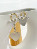 Mode Herzform Plattierung Kette Kupfer Ohrringe sku image 1