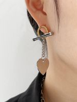 Fashion Heart Shape Plating Chain Copper Earrings main image 2