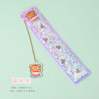 Fashion Cute Multifunctional Learning Pendant Bookmark Painting Ruler 15cm sku image 1