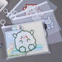 Lovely Cartoon Transparent Zip Multi - Function Storage Pack Students main image 1