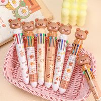 Cute Cartoon Bear Pressing 10-color Ballpoint Pen main image 1