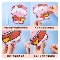 Cartoon Animal Children Hand-held Special-shaped Small Fan Student Round Fan Summer main image 5
