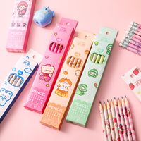 Cartoon Boxed Student Writing Painting Sketch Stationery Hb Pencil With Eraser 10 Packs main image 4