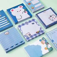 Cute Cartoon Blue Grid Portable Small Size Sticky Note main image 6