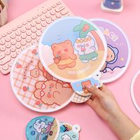 Cute Cartoon Portable Folding Cloth Small Round Fan main image 2