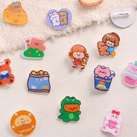 Cute Cartoon Style Animal Drink Shaped Arylic Painted Brooches main image 2