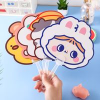 Cartoon Animal Children Hand-held Special-shaped Small Fan Student Round Fan Summer main image 1