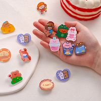 Cute Cartoon Style Animal Drink Shaped Arylic Painted Brooches main image 5