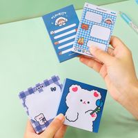 Cute Cartoon Blue Grid Portable Small Size Sticky Note main image 3
