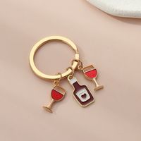 Fashion Wine Bottle Metal Plating Keychain main image 4