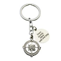 Fashion Round Letter Airplane Alloy Keychain main image 5