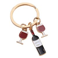 Fashion Wine Bottle Metal Plating Keychain main image 2