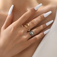 Vintage Style Geometric Alloy Plating Rings main image 3