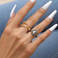 Vintage Style Geometric Alloy Plating Rings main image 4