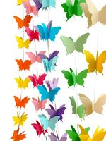 Papillon Forme Papier Corde Guirlandes Décoration De Fête D’anniversaire Ballons Franges Pendentif main image 5