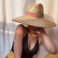 Women's Beach Solid Color Big Eaves Straw Hat main image 6