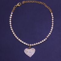 Simple Style Heart Shape Alloy Inlay Artificial Rhinestones Artificial Diamond Anklet main image 4