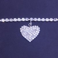 Simple Style Heart Shape Alloy Inlay Artificial Rhinestones Artificial Diamond Anklet main image 3