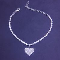 Simple Style Heart Shape Alloy Inlay Artificial Rhinestones Artificial Diamond Anklet main image 2