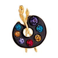 Simple Style Geometric Alloy Inlay Artificial Rhinestones Brooches main image 5