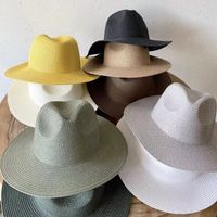 Unisex Casual Solid Color Wide Eaves Sun Hat main image 2
