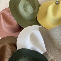 Unisex Casual Solid Color Wide Eaves Sun Hat main image 4
