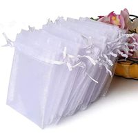 Solid Color Organza Jewelry Bag Transparent Mesh Drawstring Pocket Gift Candy Bag Wholesale main image 5