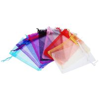 Solid Color Organza Jewelry Bag Transparent Mesh Drawstring Pocket Gift Candy Bag Wholesale main image 1