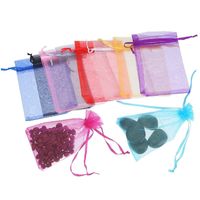 Solide Farbe Organza Schmuck Tasche Transparent Mesh Drawstring Tasche Geschenk Süßigkeiten Tasche Großhandel main image 3