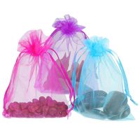 Solid Color Organza Jewelry Bag Transparent Mesh Drawstring Pocket Gift Candy Bag Wholesale main image 2