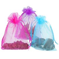 Solide Farbe Organza Schmuck Tasche Transparent Mesh Drawstring Tasche Geschenk Süßigkeiten Tasche Großhandel main image 2