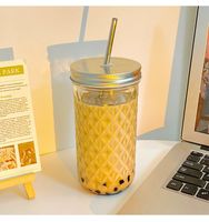 Summer Fashion Transparent Large Capacity Household Mason Cup With Straw main image 5