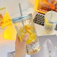 Summer Fashion Transparent Large Capacity Household Mason Cup With Straw main image 4