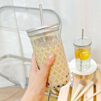Summer Fashion Transparent Large Capacity Household Mason Cup With Straw main image 3