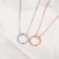 Fashion Circle Titanium Steel Pendant Necklace Plating Stainless Steel Necklaces main image 3