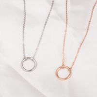 Fashion Circle Titanium Steel Pendant Necklace Plating Stainless Steel Necklaces sku image 2