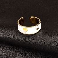 Hip-hop Human Stainless Steel Open Ring Epoxy Stainless Steel Rings main image 5