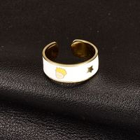 Hip-hop Human Stainless Steel Open Ring Epoxy Stainless Steel Rings sku image 1